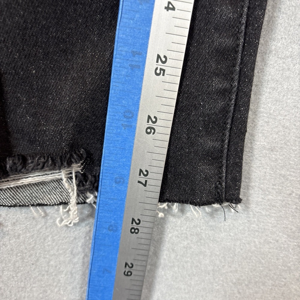 SO High Rise Straight Cropped Jeans Raw Hem Sz 17 (33x27) Black - Picture 8 of 9